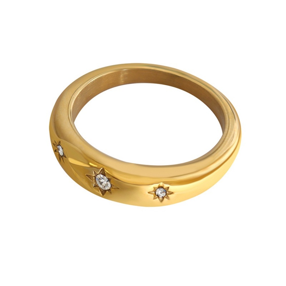 Elegant Gold Ring with Crystal Accents*18K Gold Plated Starburst Star Ring ML023